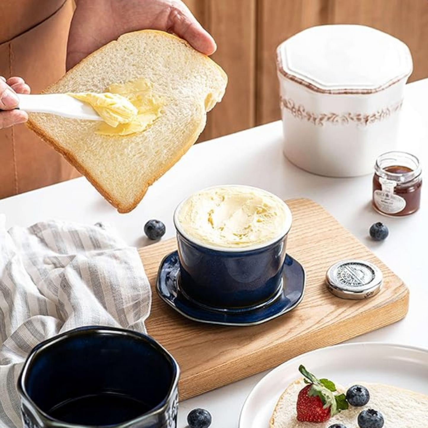 Smørklokke med slyngemønster – stor kapasitet