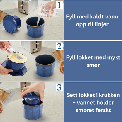 Smørklokke med slyngemønster – stor kapasitet